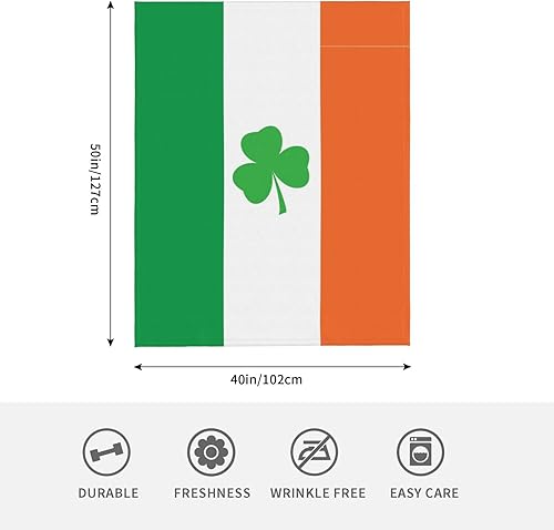 Miniatura 3 de 1 manta de bandera irlandesa, manta de forro polar suave para cama, manta ligera para sofá de 50 x 40 pulgadas, bonita decoración del hogar