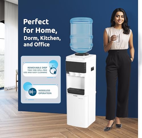 Image of Rockwell Floor Standing Hot, Cold & Normal Water Dispenser | Storage Cabinet Below, Child Safety Lock, Sturdy Build, Best for Offices, Shops & Commercial Use, Black