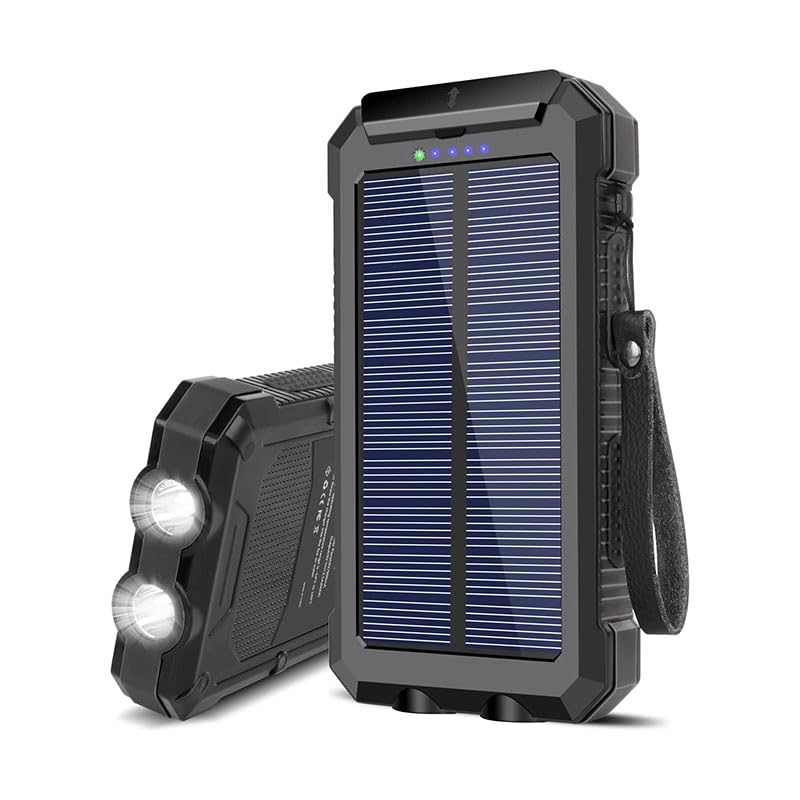 MIKODA Cargador Solar portátil 30000 mAh - Impermeable batería Solar con brújula, con Cargador de Panel Solar...