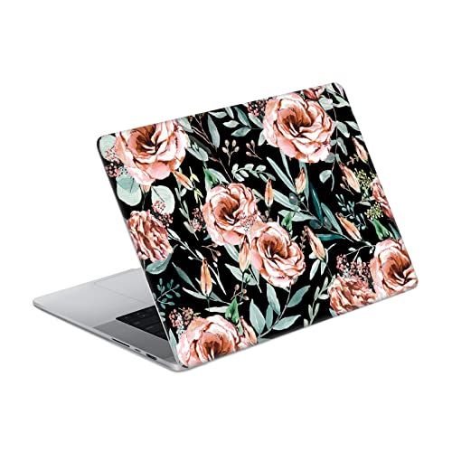 Autocollant MacBook Pro 14 A2442 pour Protéger des Rayures Skin Vinyle Fleur Noir