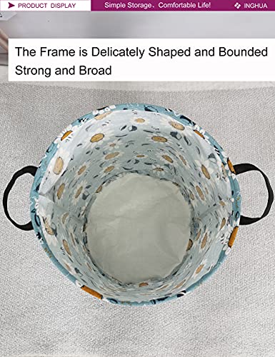 Image of Sunflower Fabric Storage Bin Nursery Organizer Baske | Organizer Bin Dirty Clothes Collapsible Waterproof for College Dorms, Boys and Girls Bedroom,Bathroom