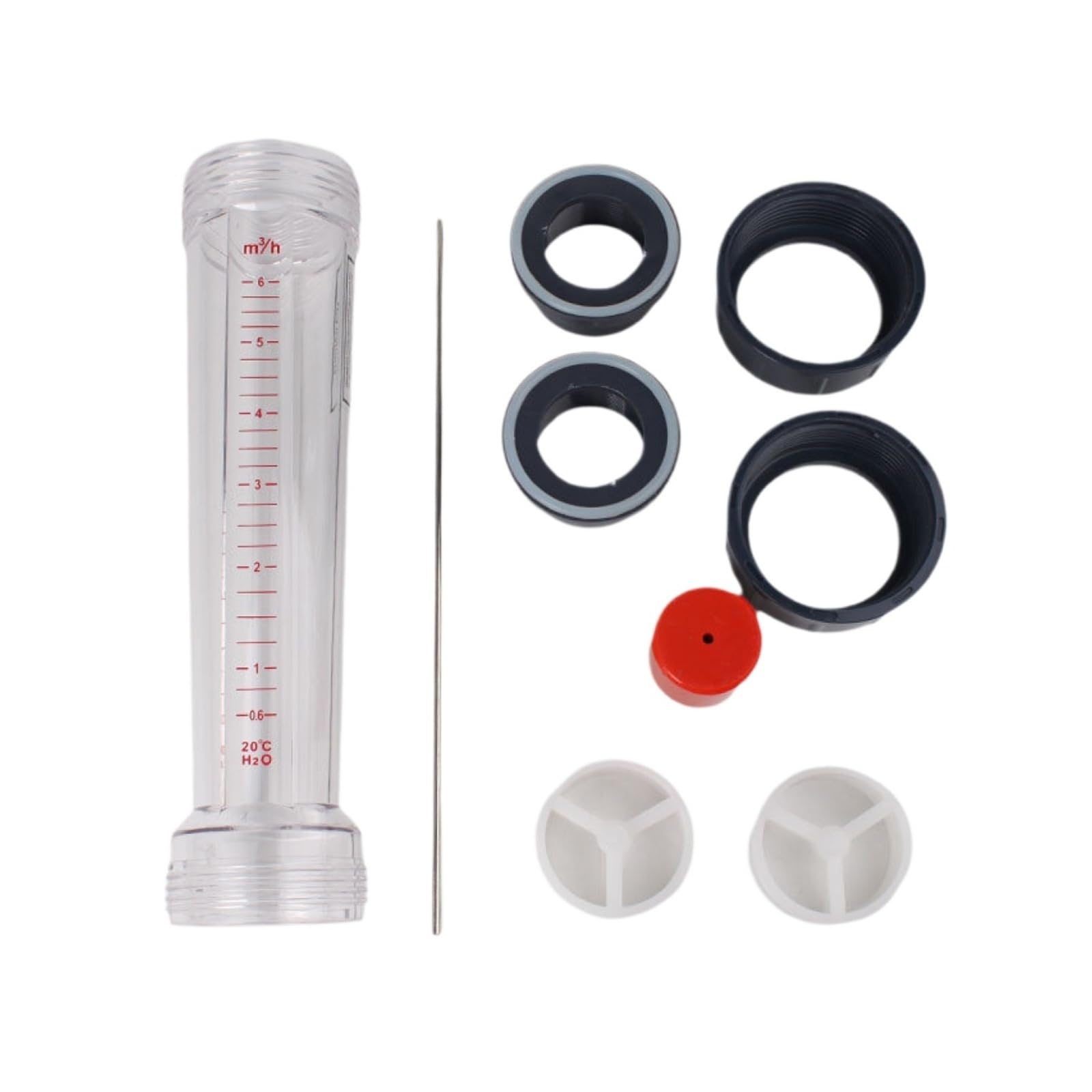 Lzs Series - Medidor de flujo de área variable de tubo de plástico Dn15‑50, rotámetro líquido, indicador de flujo industrial de paleta en línea