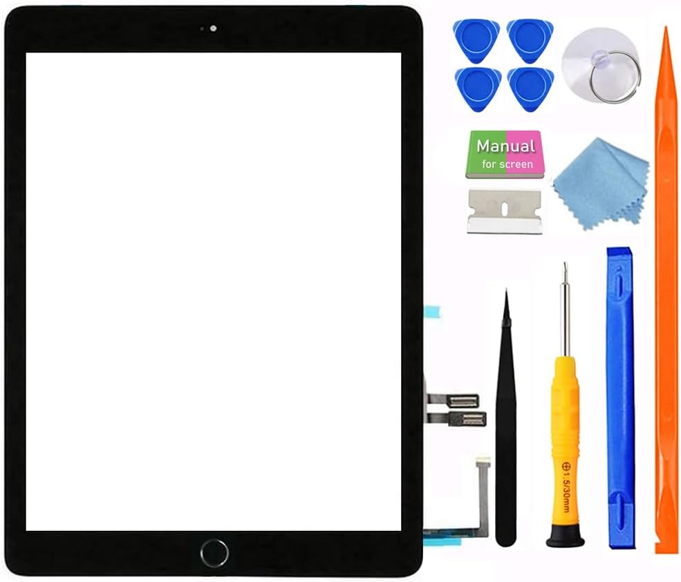 Digitizer for iPad 6 (6th Gen 2018 Released) Touch Glass Screen Replacement 9.7", Only for 6th Generation A1893 A1954, with Home Button, Full Repair Kit Tools