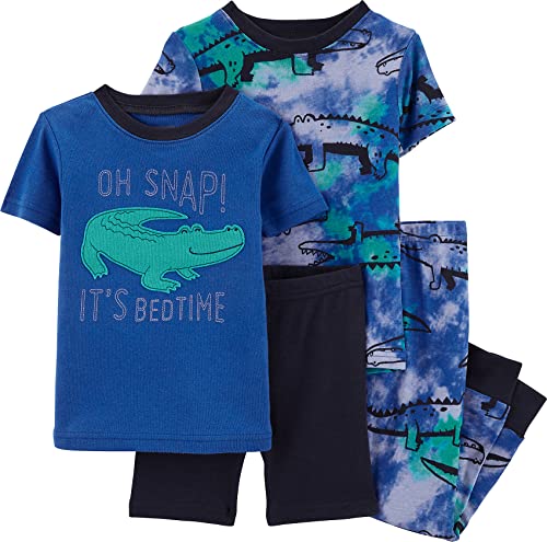 Carter's 4-Piece Toddler and Baby Boy's Snug fit Cotton Pajamas (Gator Bedtime, 5T)