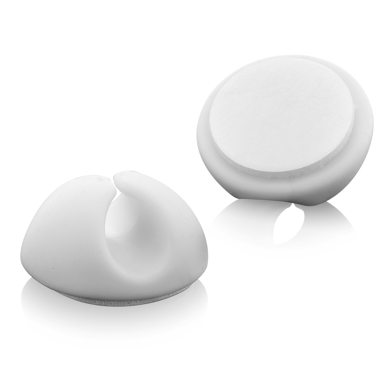 deleyCON 10x Fermacavi Cavo del Supporto Gestione dei Cavi Fissaggio del Cavo Organizzatore via Cavo per Cavi fino a 8mm Fermacavi Attacco per Cavo Gestione dei Cavi Bianco