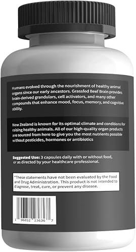 Miniatura 2 de Primal Life Cerebro de carne de res alimentado con pasto, apoya la salud general del cerebro - 90 cápsulas, 500 mg cada una