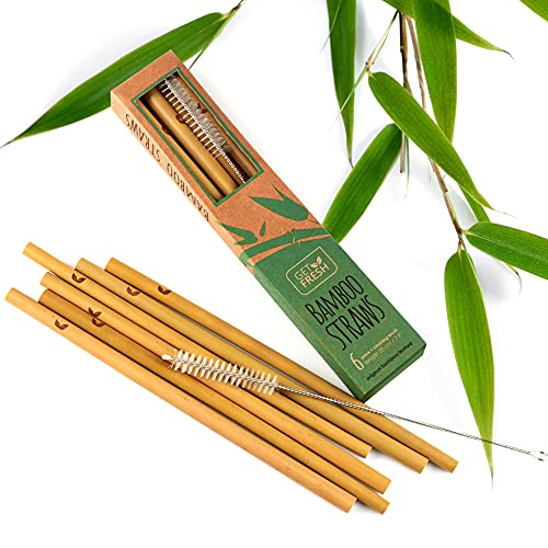 Pitillos de bambú reutilizables set 6 unidades miniatura 6