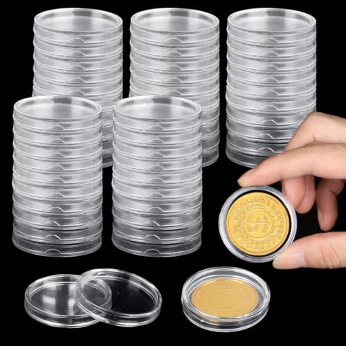 Cajas transparentes para monedas 1.6 pulg. 50 pzas miniatura 1
