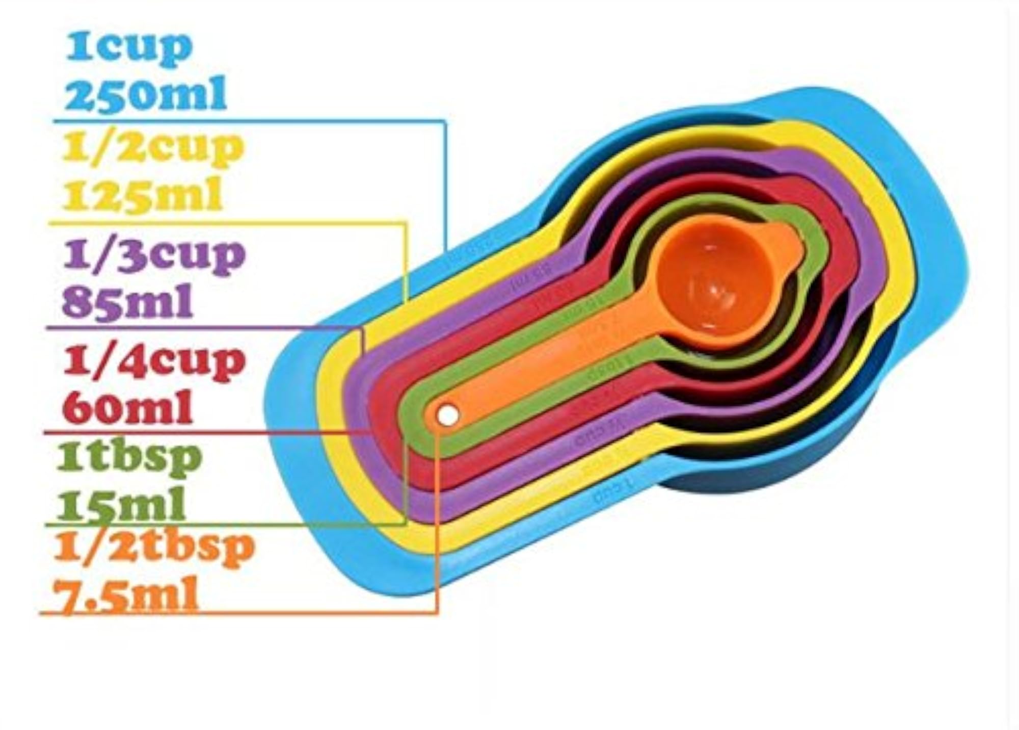6 Pcs Measuring Baking Spoons Cups Kitchen Tools