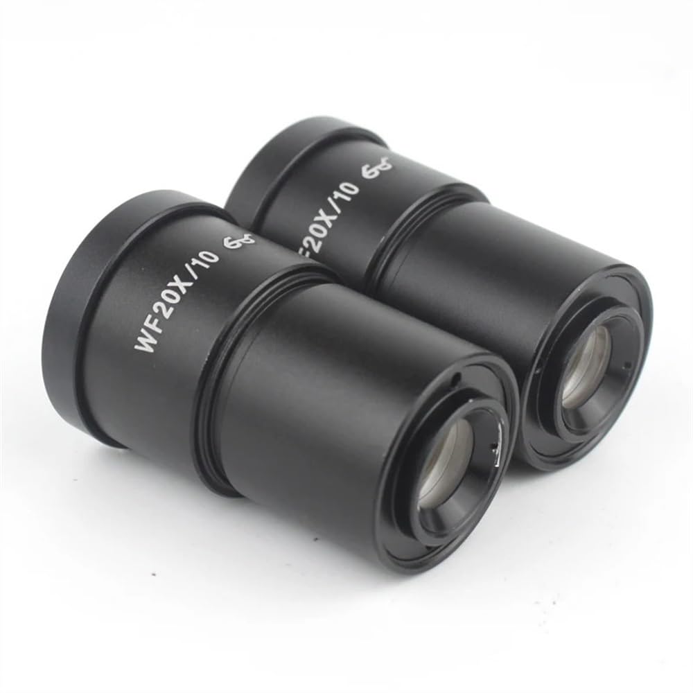 Zestaw akcesoriów do mikroskopu, 1 para WF10X WF15X WF20X WF25X WF30X, okulary do mikroskopu stereo, szerokie pole 20 mm, 15 mm, 10 mm, 9 mm, WF10X/20, szkiełka mikroskopowe (rozmiar: WF20X-10)