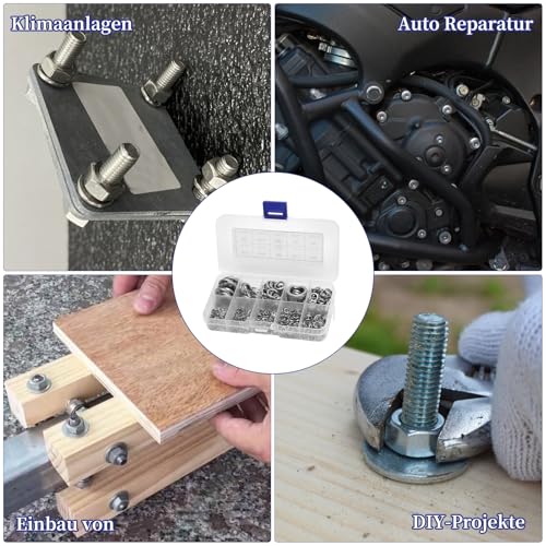 650 Stück Federringe Edelstahl Set, Sicherungsscheiben Türscharnier,Federringe Sortiment M2/M2.5/M3/M4/M5/M6/M8/M10/M12/M14 Edelstahl,Spiralförmige Federscheiben für anziehen von Schrauben