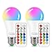 Bombillas de Colores LED E27 10W, LED Bombilla Regulable 12 Color con Mando a Distancia, Función de Memoria Dual, para Decoración para el hogar Bar Partido KTV Etapa Efecto luces ( pack de 2)