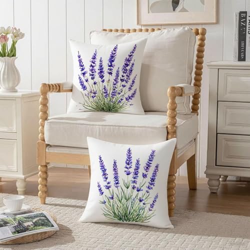 Housse coussin 80x80cm velours taie oreiller violet lot de 2 imperméable - 4