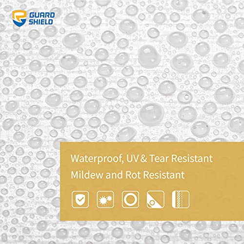 Guard Shield Heavy Duty Tarp 12X20 Feet White Multi Purpose Thick Waterproof Poly Tarp Cover 10Mil #TOP2