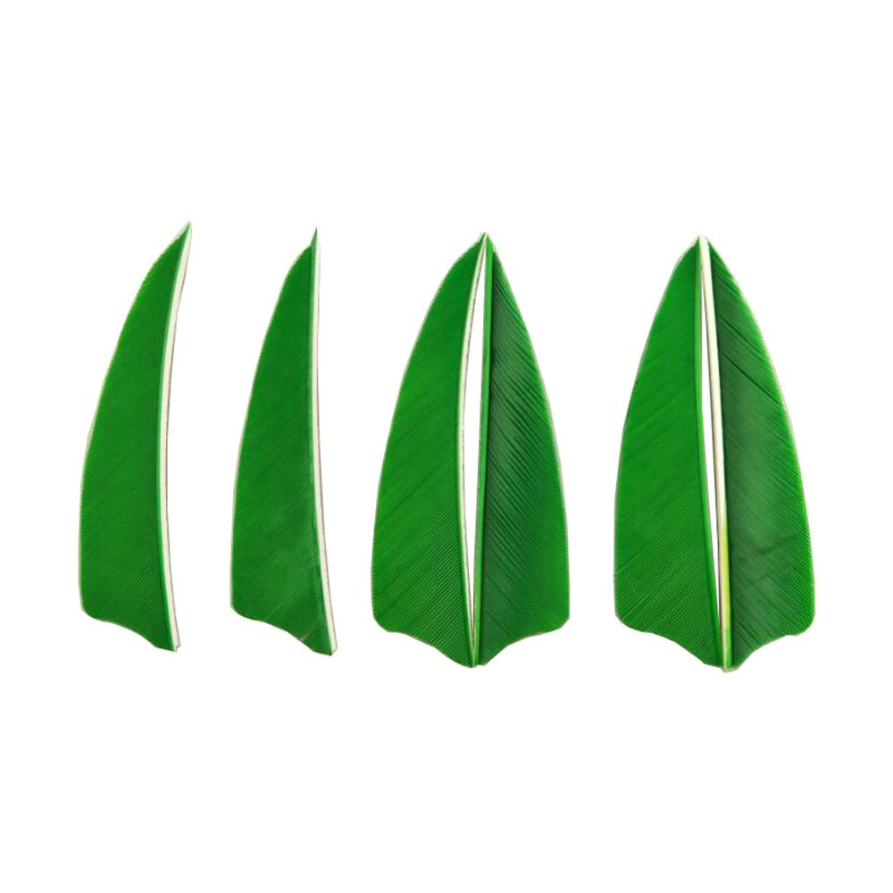 SHARROW 50pcs Arrow Turkey Feathers 3 inch Natural Feather Fletching Right Wing Peltate (Green) — image 1