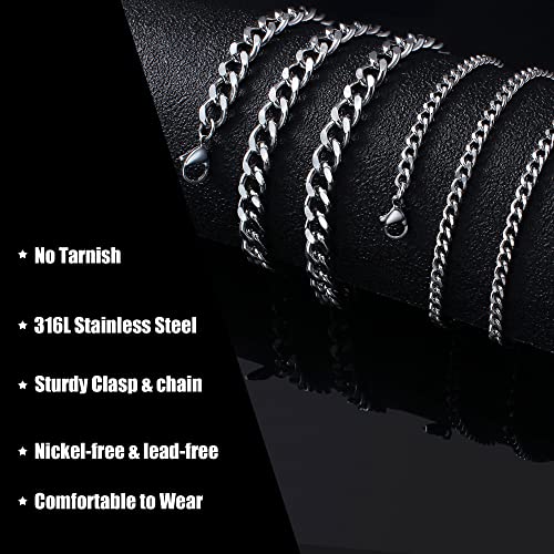 Nymerianoble Layered Initial Necklaces For Men Cuban Link Chian Necklace Letter A Pendant Initial Necklace For Men Boys Stainless Steel Jewelry #TOP7