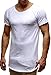 Leif Nelson Herren Sommer T-Shirt Rundhals-Ausschnitt Slim Fit Baumwolle-Anteil Moderner Männer T-Shirt Crew Neck Hoodie-Sweatshirt Kurzarm lang LN6339 Weiss Medium