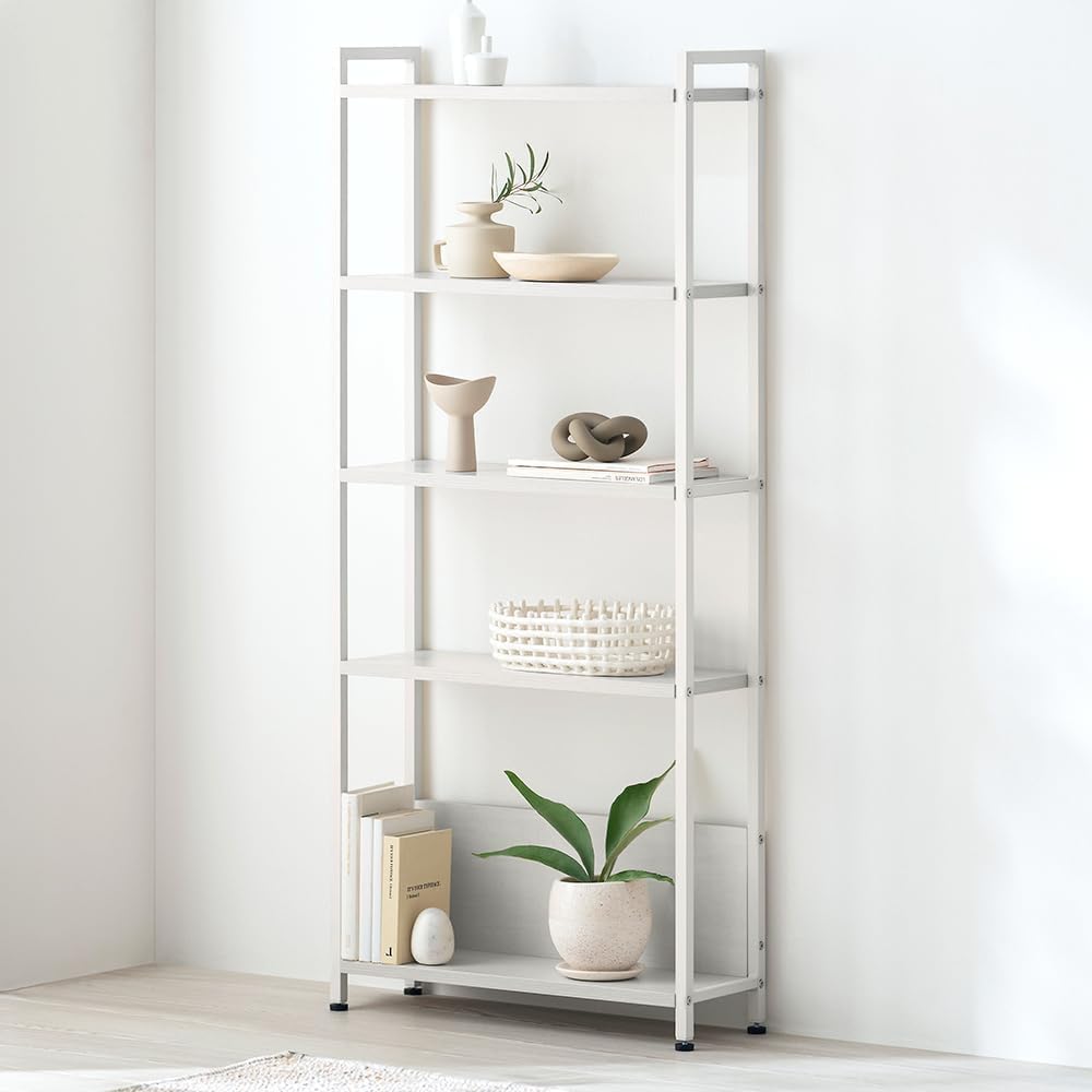 ホワイトオープンシェルフ 引き出し付き Amazon｜本棚 オープンラック オープンシェルフ 木製 幅53×奥行18.3×高