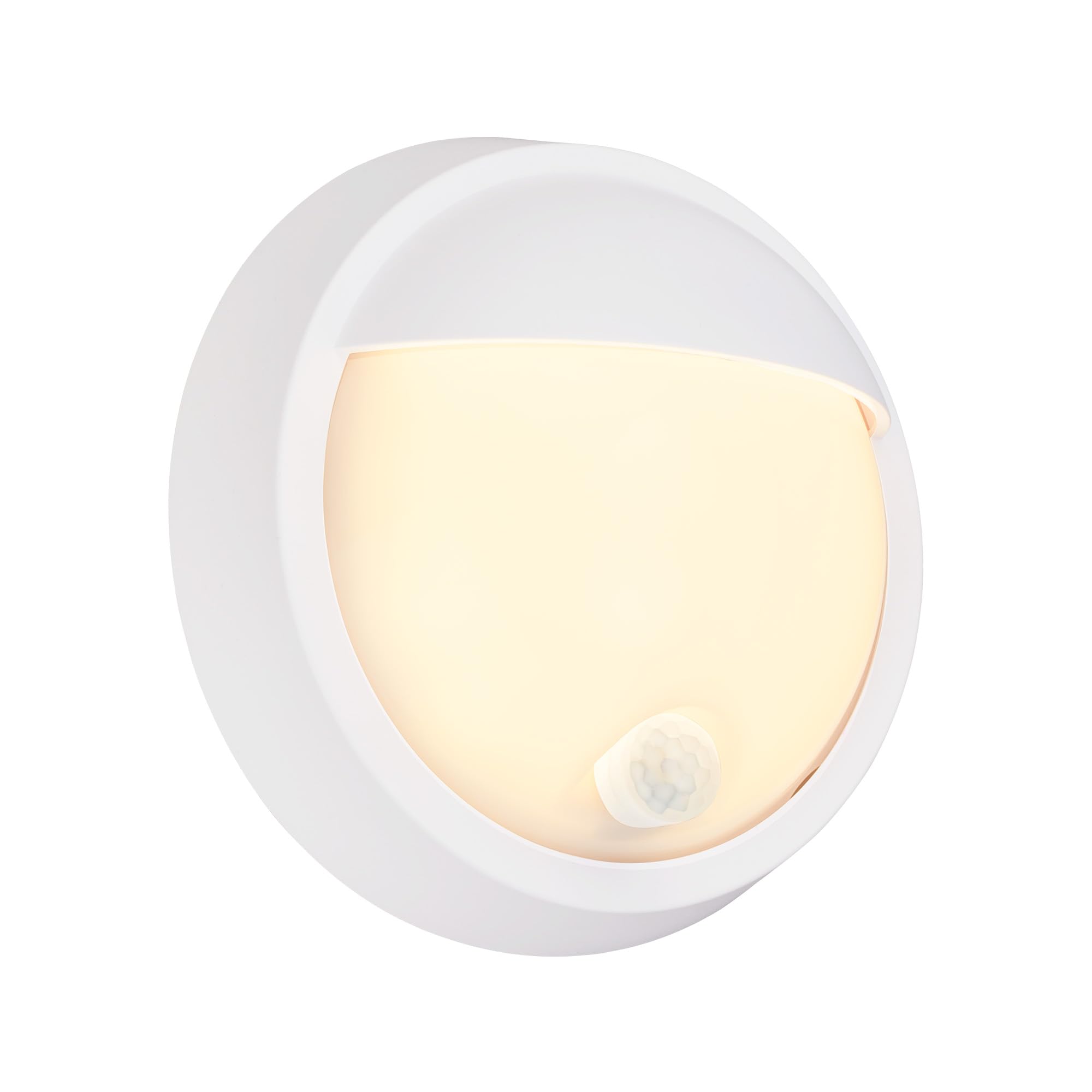 BRILONER - LED Wall Light Battery with Motion Sensor, Twilight Sensor, 20 Seconds Timer, Outdoor Light, Wall Light, Outdoor LED Spotlight, Outdoor Wall Lights, 17 x 7 cm, White