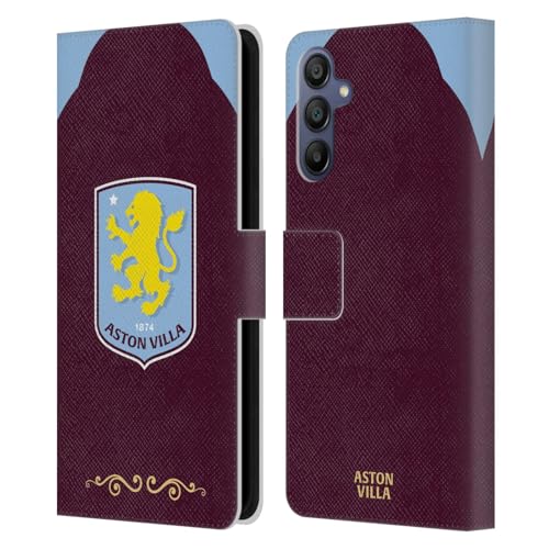 Étui Aston Villa Samsung A15 en cuir portefeuille pour supporter