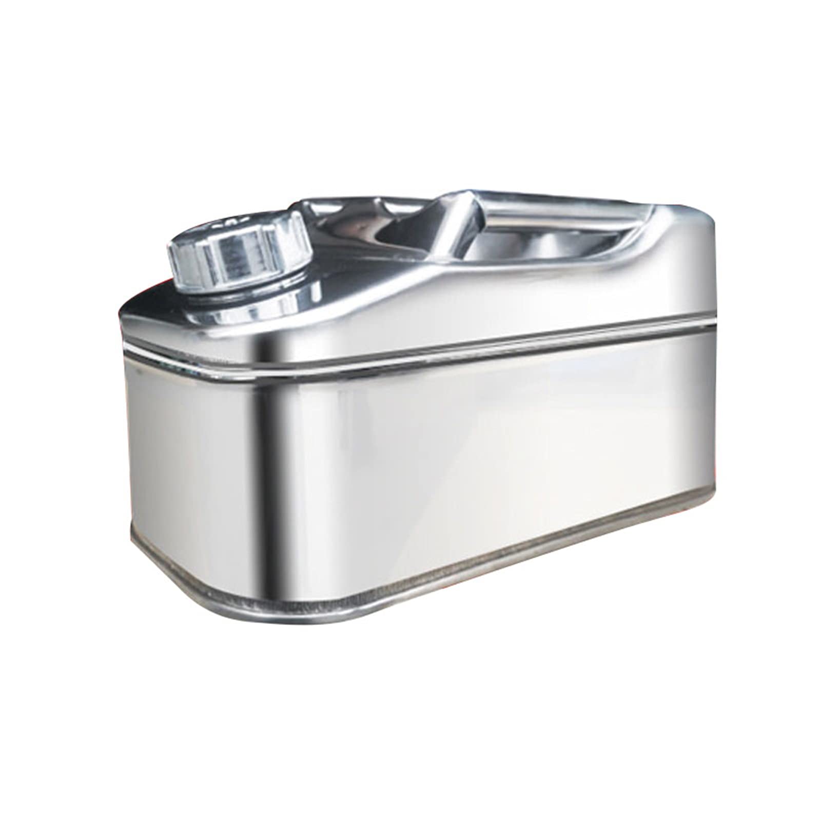 CGF- Taniche Carburante Serbatoio Carburante di scorta in Acciaio Inox da 5 l, 10 l Orizzontale con beccuccio Flessibile per Auto Piccola imbarcazione, Spessore Parete barilotto 1 mm, Argento