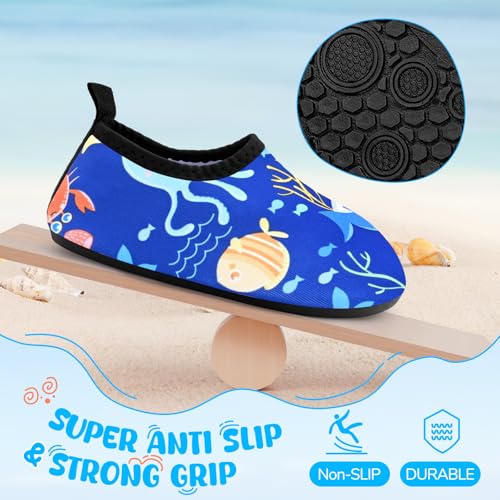 Image of Kids Boys Girls Swim Water Shoes, Toddler Kids Swim Water Shoes Non-Slip Quick Dry Beach Shoes,Barefoot Sports Shoes Aqua Socks for Beach Outdoor Sports