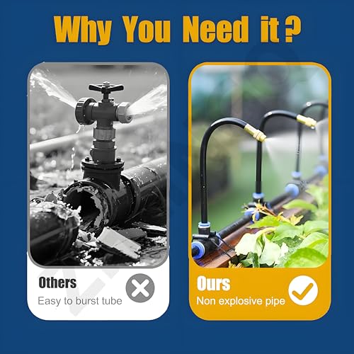 Automatic Drip Irrigation Kit 20-50m, Smart Timer & 360° Mist Nozzles, Efficient Garden Watering System for Plants and Lawn Care, 20m/65.6ft with Timer Included