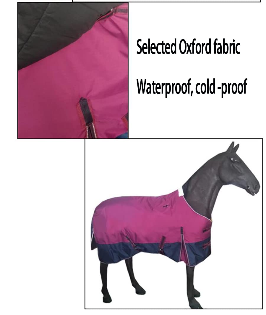 Coperta per Cavalli Invernale Coperta da Paddock per Cavallo TurnoutMorbido e Caldo Coperta Paddock Horses Cotone Invernale(Size:145CM)