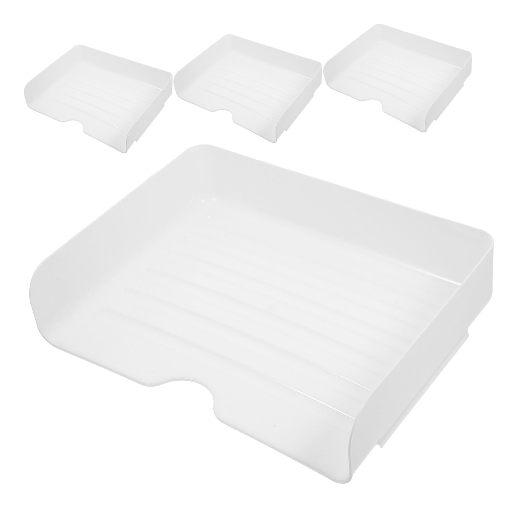 Veemoon 4 Pezzi Vassoio Impilabile per Documenti Scrivania Organizer per Carta Design Elegante e Ottimizza Lavoro e Mantiene Ordine
