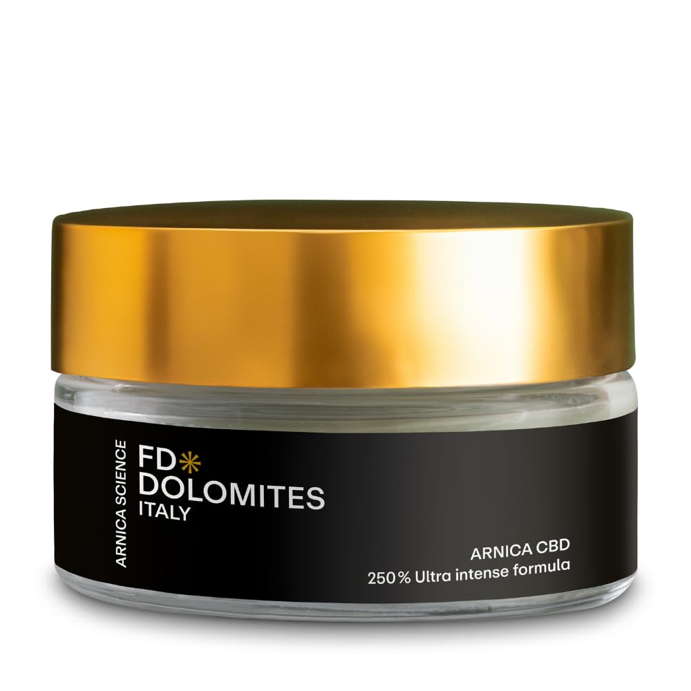 FD Dolomites - Crema Arnica CBD - Con Arnica Montana, CBD e Consolida, Profumo Golden Herbs Alpino,100ml, Uso Esterno.