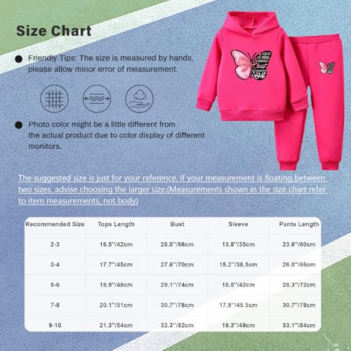 easyforever Kids Girl Sweatsuits Hoodie Sweat Suit Tracksuit Hooded Sweatshirt And Sweatpant Jogger Piece Suit Set3