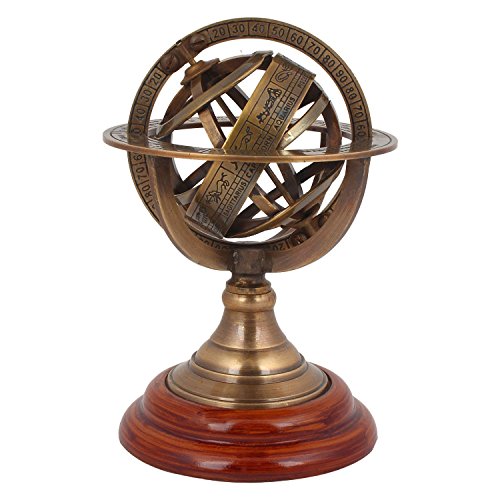 Globe armillaire céleste laiton sphère astrologique zodiaque ancienne - 4