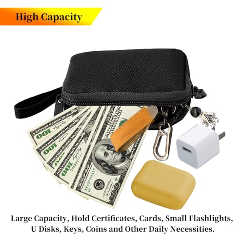 2PCS Coin Pouch for Men, Small Rectangular Coin Purse for men, Tactical Wallet Key Holder, EDC Zipper Pocket Pouch.3