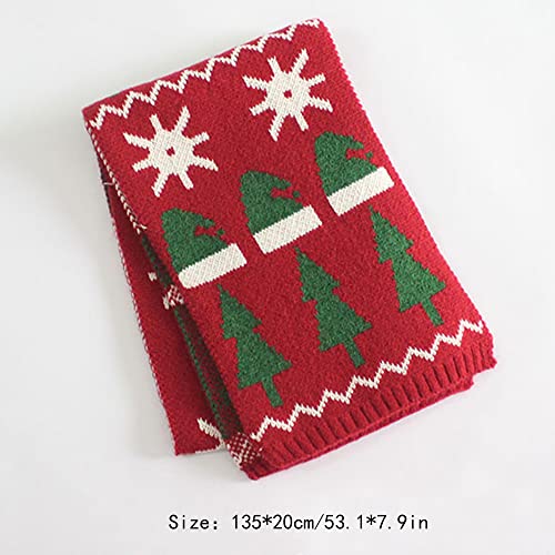 Felite Fnn Kids Christmas Reindeer Snowflake Scarf Fall Winter Warm Knit Scarf4
