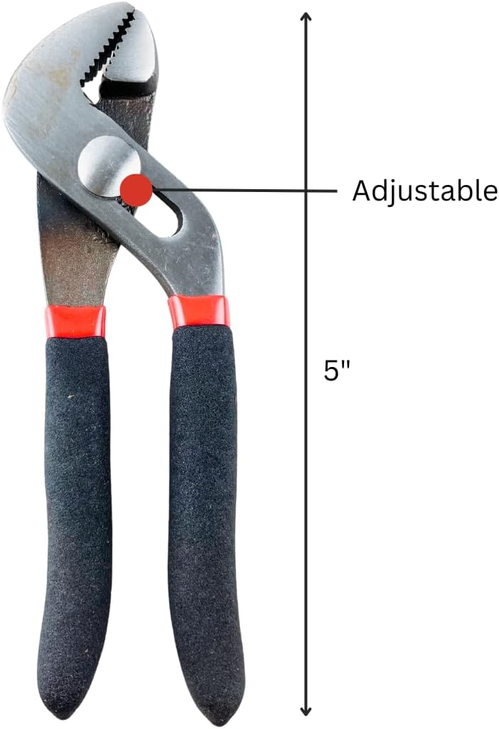 5" (12.7 cm) Groove Joint Pliers | Adjustable & Durable | Non-Slip Comfort Grip | Pliers Designed For Professional Electrician, Plumber, Handyman, DIY Projects