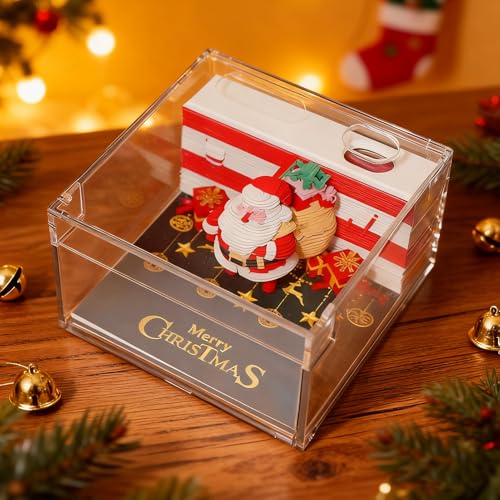 Bloc-notes créatif 3D Père Noël calendrier 2026 maison et école - 2
