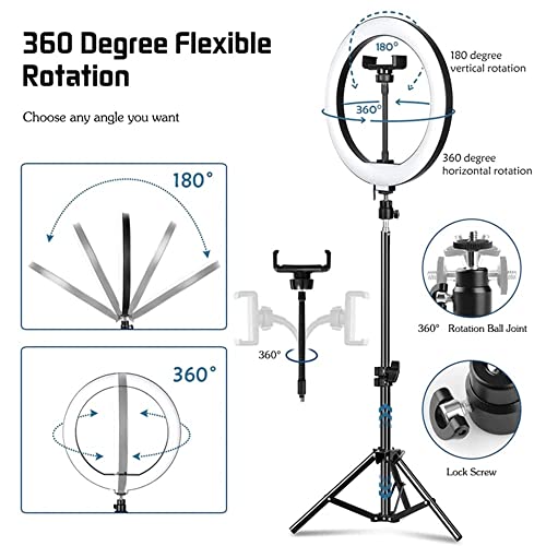 HCFSUK 10-Zoll-LED-Ringlicht mit Stativ, Fotografie-Selfie-Fülllicht, dimmbare USB-Aufladung, geeignet für Fotostudio… – Bild 5