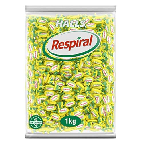 Halls Respiral Caramelos Sabor Limón y Mentol, Bolsa de 1 Kg