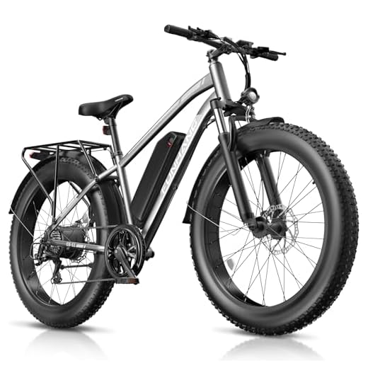 Funhang Electric Bike for Adults, 1000W Peak Ebike, 25MPH 60Miles Electric Mountain Bike, 26" Fat Tire Electric Bicycle with 48V 13AH Battery, Front Suspension,7 Speed, Rear Rack, UL 2849 Certified