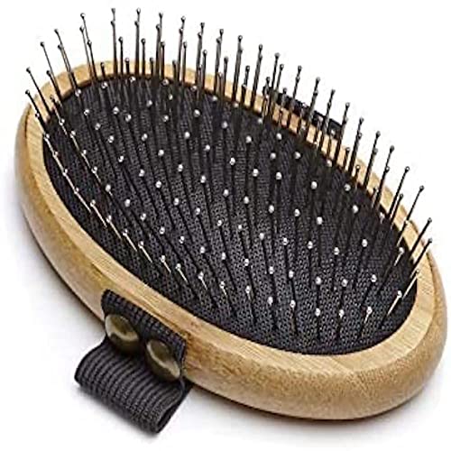 Mikki Spazzola Da Palmo Con Dentini In Bambù, Per Pelo Medio E Spesso, Per Cani E Gatti, Realizzato Con Bambù Sostenibile, Spazzola Per Toelettatura Delicata - 100 g