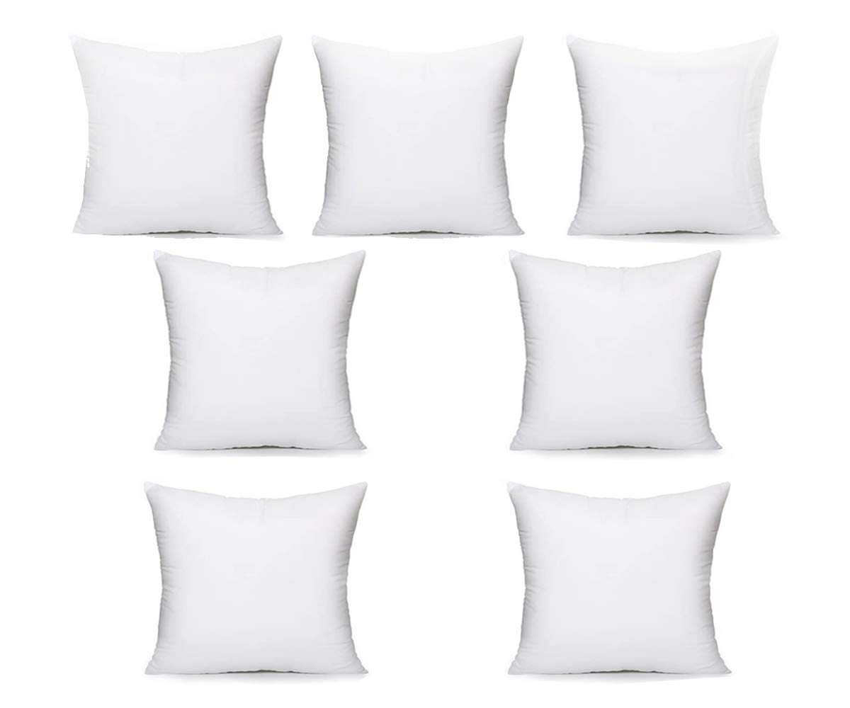 Iyan Soft Furnishing Set Of 7 Cushion Inner Pads (Pack Of 7) Stuffer Pillow 18 X 18 Inch 45Cm X 45Cm - Cushion Inserts Square Polyester Hollowfibre - Made In Uk