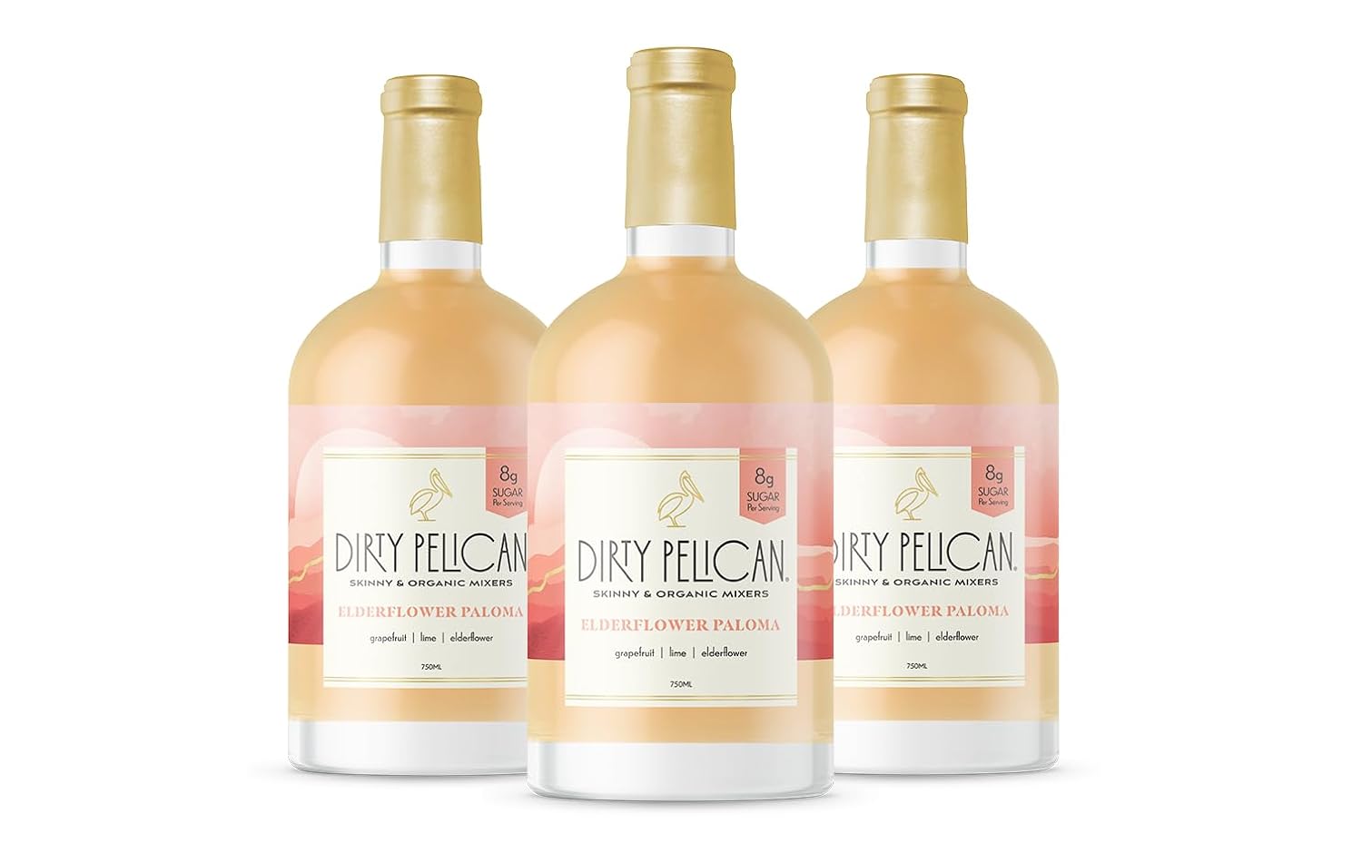 Dirty Pelican Cocktail Mixers Variety Pack - Lychee Blossom Martini, Spicy Jalapeno Margarita, Elderflower Paloma, & Mango Passionfruit Margarita