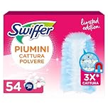 Swiffer Pink Duster Piumini Catturapolvere, 54 Piumini, Cattura e Intrappola Polvere e Sporco, Raggiunge i Punti Più Difficili della Casa, Piumini con 45% di Fibre Riciclate