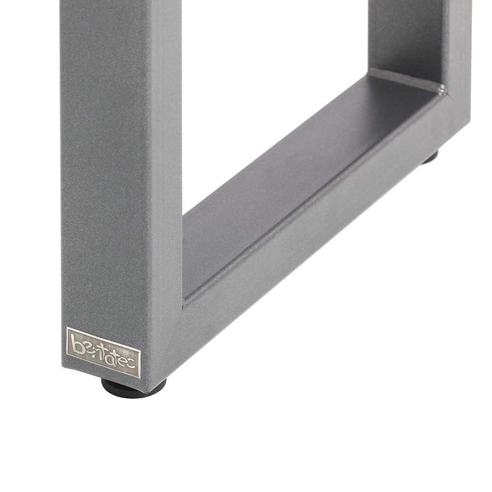 Bentatec Bankgestell ohne Lehne 60/40 aus Stahl pulverbeschichtet – Höhe 42 cm Tiefe 40 cm Profil 60x40 mm, stabiles Metall Untergestell für Bänke Sitzmöbel Gartenmöbel (Anthrazit DB703, 2er-Set)