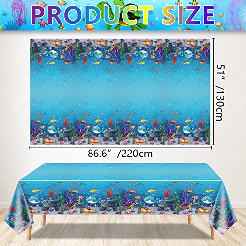 Dvaorc 4 Pack Under The Sea Tablecloths Ocean Waves Underwater Table Cover Ocean Animals Table Cloth Ocean Sea Life Tablecloth Ocean Animal Summer Beach Pool Birthday Party Supplies 51 X 86 Inches #TOP1