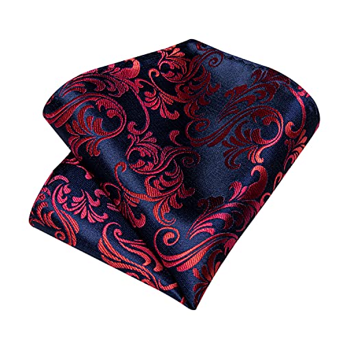 Image of DiBanGu Silk Ties for Men Necktie and Lapel Pin Brooch Set Formal Woven Paisley Plaid Striped Solid Tie Wedding Party