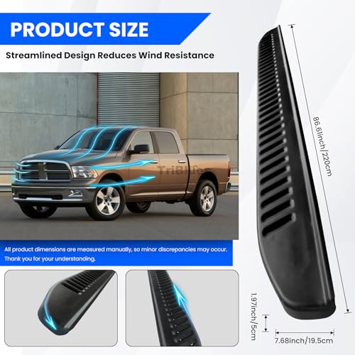 Estribos laterales de 7 pulgadas para Dodge Ram 1500 y 2500 miniatura 5