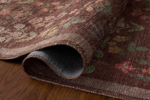 Image of Loloi Rifle Paper Co Edinburgh Merlot /Multi 10'-0 inch x 14'-0 inch Area Rug | EDN-03 Printed Approx. 10x14 Red Living room Dining room Bedroom, Rustic, Elegant, Muted, Refined, Area Rug