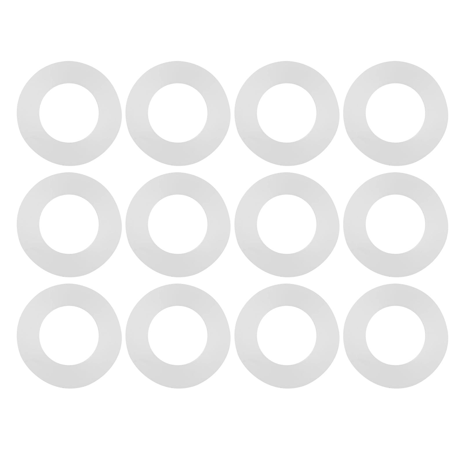 ANKROYU 12PCS Flat Gasket, Silicone O Ring Sealing, High Temperature Resistant Gasket Sealing Grommet, Automotive Gasket for Water Tap Sprayer Connection (1/4 17.5?18cm Head Circumference)