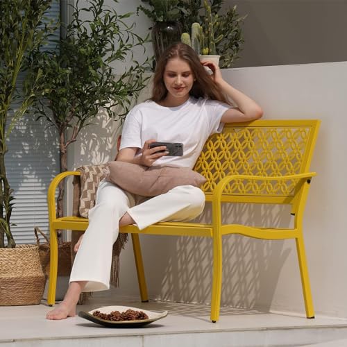 Grand Patio OUTDOOR BENCH Garden Benches With Anti-Rust Metal Powder Coated Frame thumb #9